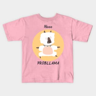 Llama / Yoga Llama / No Probllama / Funny Llama Doing Yoga / Cute Llama / Amazing Yoga Design Kids T-Shirt